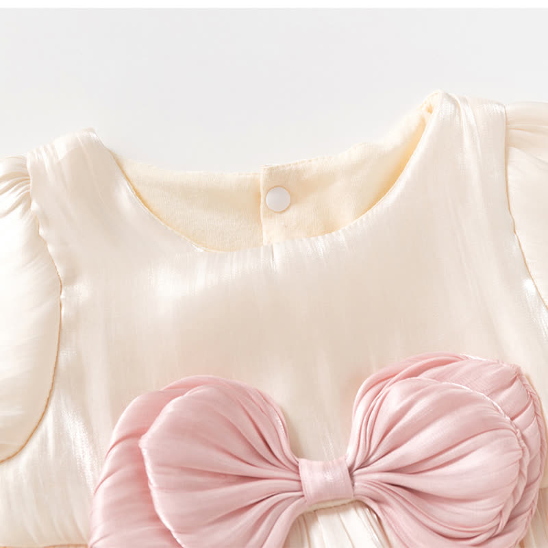 ベビーガールズ用リボン付きサテン長袖Dress - image 5