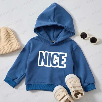 NICEベビー幼児用スマイルプリントブルーパーカー - 青 - 3～5歳 - image 1