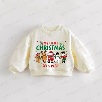 MY LITTLE CHRISTMAS LET'S PLAY幼児用クリスマス クリームスウェットシャツ - クリーム - 3～5歳 - image 1