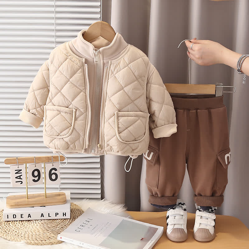 ベビー・幼児用フリースQuilted Jacket＆パンツ 2点セット - ベージュ - 4～5歳 - image 2