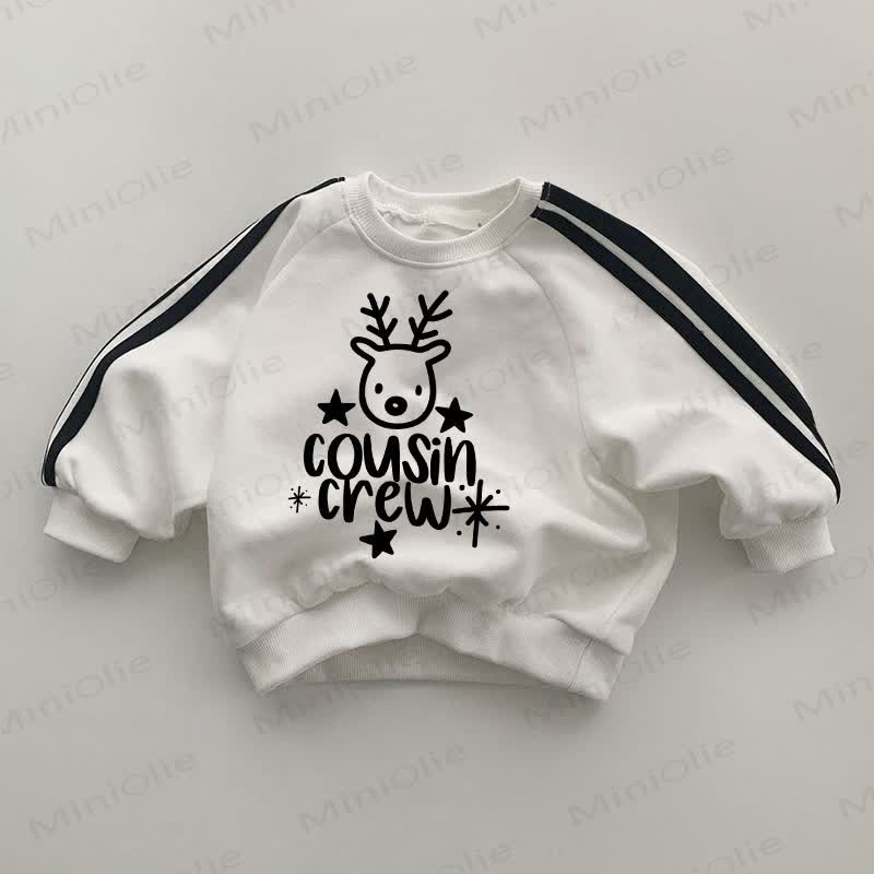 COUSIN CREWベビー ブラック ストライプ スリーブ ホワイト スウェットシャツ - 白 - 2～3歳 - image 1