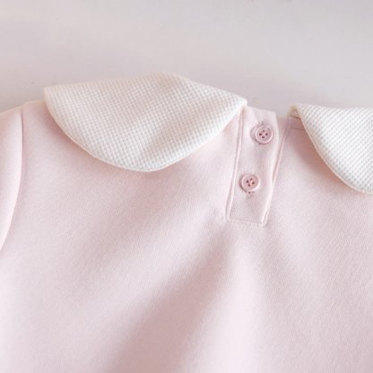 幼児用女の子向けピンクのピーターパン柄スウェットシャツとパンツのツーピースセット - image 4