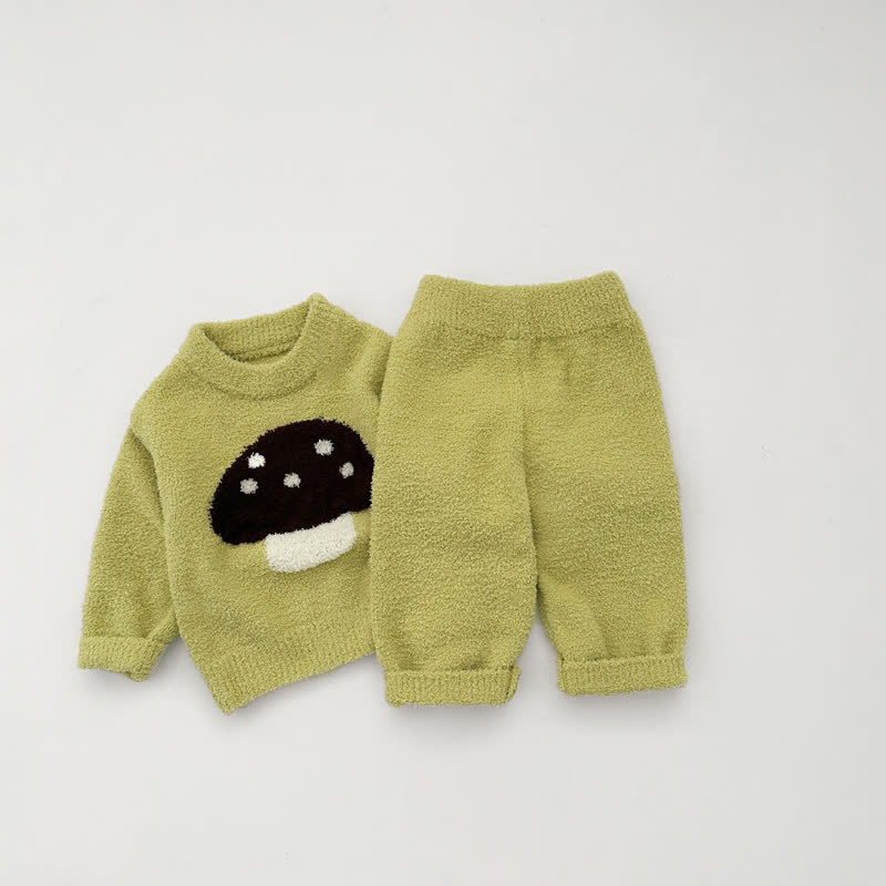ベビー・幼児用フルーツ柄ぬいぐるみプルオーバー＆パンツパジャマ2点セット - 緑 - 3～4歳 - image 3