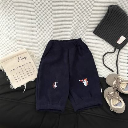 ベビー幼児用ペンギン刺繍入りコーデュロイパンツ - 海軍 - 3～4歳 - image 2