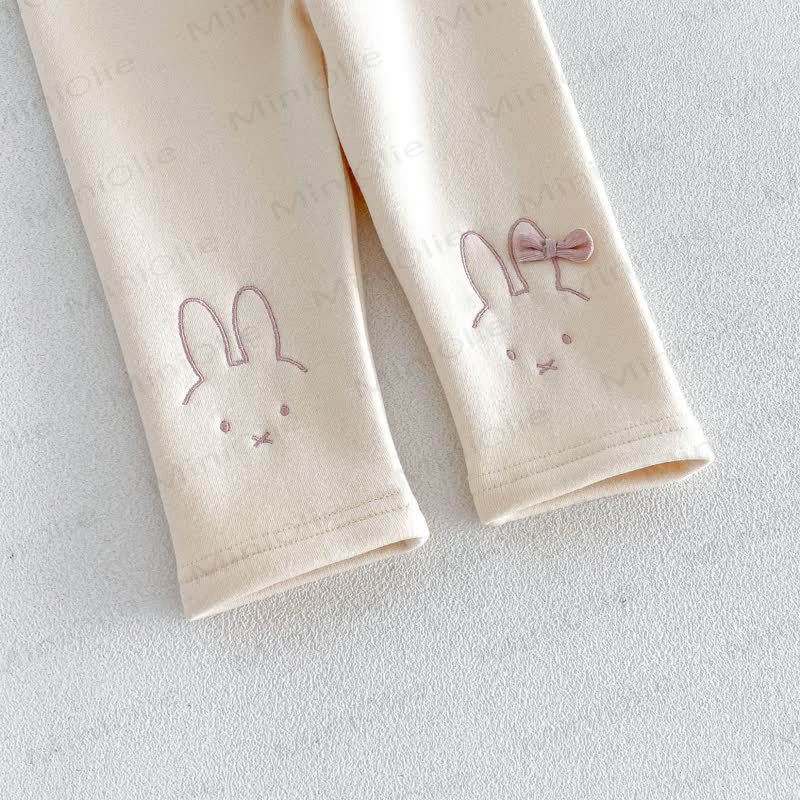 ベビー・幼児用 うさぎ刺繍入りフリース裏地付きレギンス - image 6