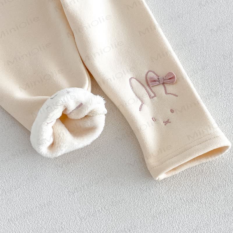 ベビー・幼児用 うさぎ刺繍入りフリース裏地付きレギンス - image 9