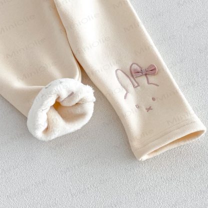 ベビー・幼児用 うさぎ刺繍入りフリース裏地付きレギンス - image 9