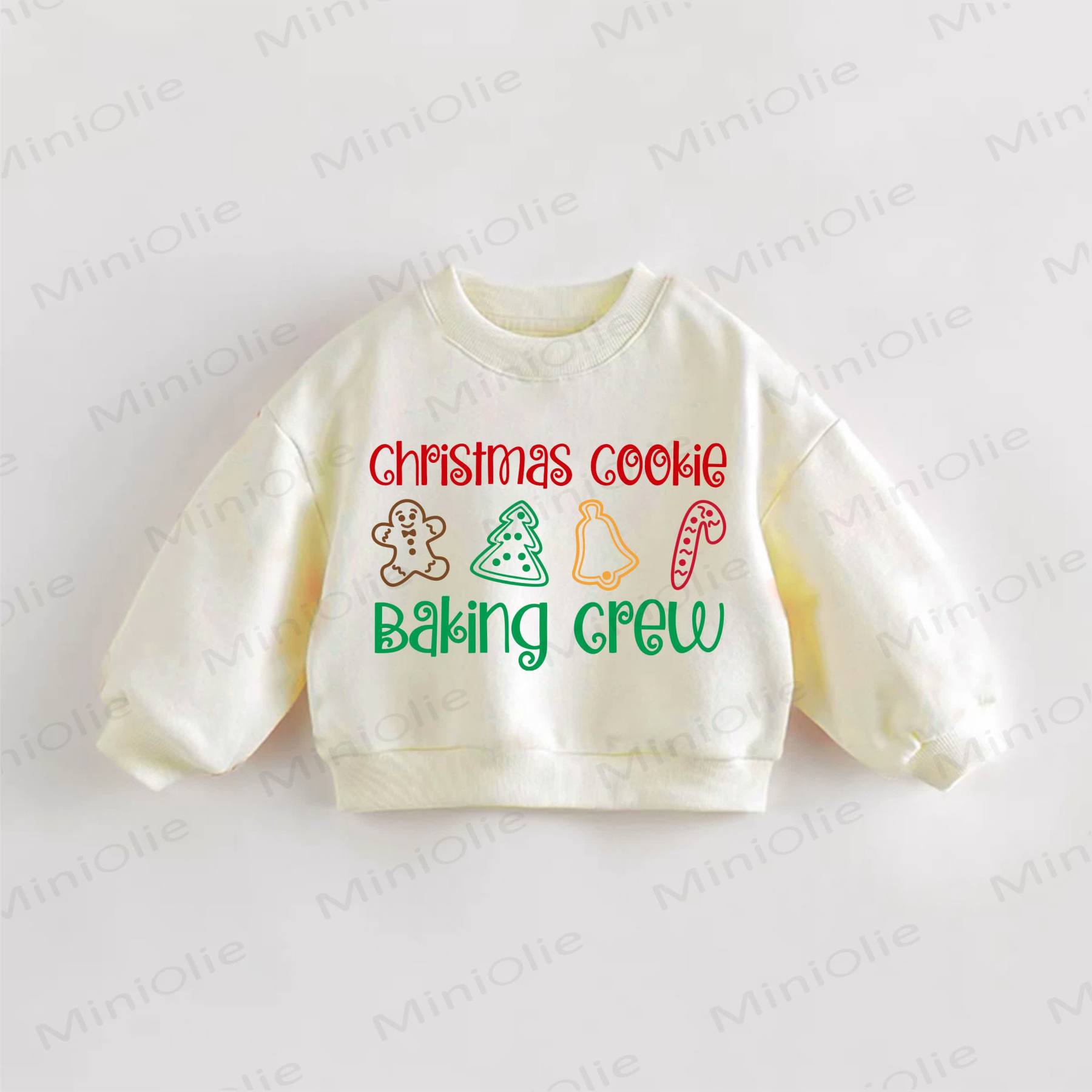CHRISTMAS COOKIE BAKING CREW幼児用 クリスマス クッキー クリーム スウェットシャツ - クリーム - 3～5歳 - image 1