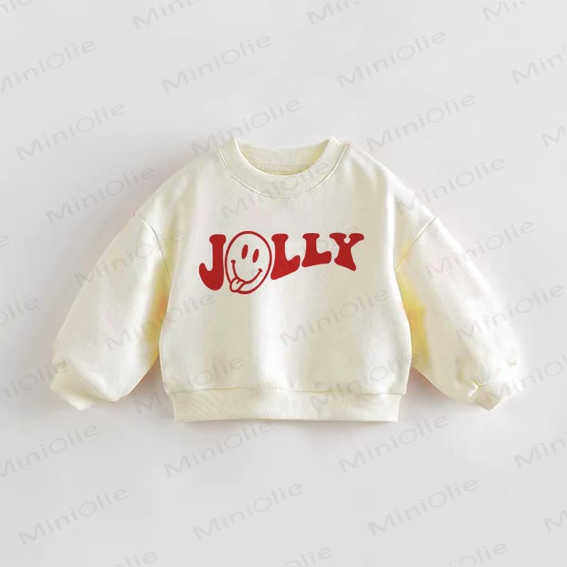 JOLLY Baby 幼児用スマイリークリームスウェットシャツ - クリーム - 3～5歳 - image 1