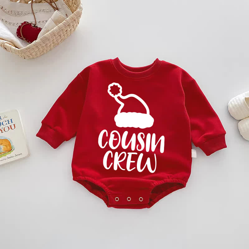 COUSIN CREWベビー用サンタ帽付きレッドボディスーツ - 赤 - 18～24ヶ月 - image 1