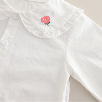 幼児用女の子向け花柄パッチ付きカーディガンとデニムの3点セット - image 11
