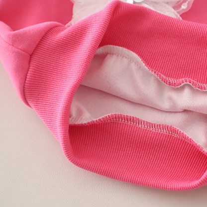 幼児用女の子向けレースハート柄スウェットシャツとデニムパンツのツーピースセット - image 9