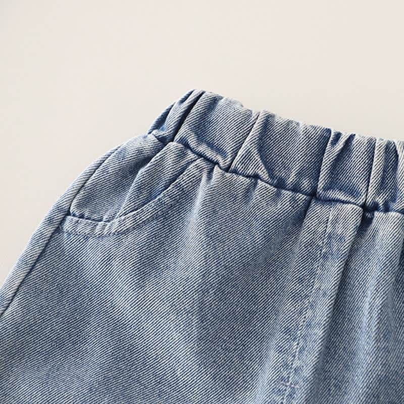 幼児用女の子向けレースハート柄スウェットシャツとデニムパンツのツーピースセット - image 10