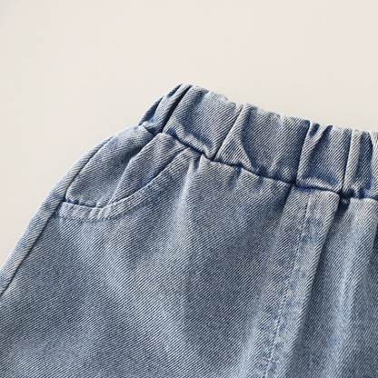 幼児用女の子向けレースハート柄スウェットシャツとデニムパンツのツーピースセット - image 10