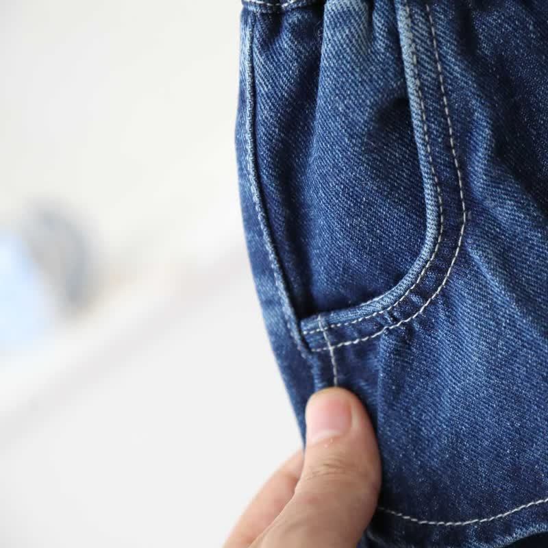 幼児用女の子向けリボンパッチ付きニットトップスとデニムパンツのツーピースセット - image 13