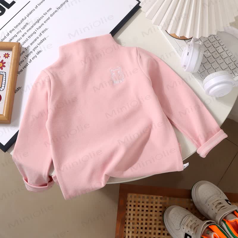 BEAR柄 ベビー幼児用 ハイネック サーマルシャツ - ピンク - 9-10T - image 4