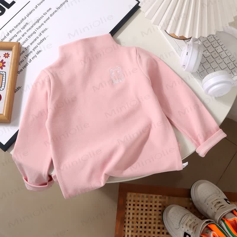 BEAR柄 ベビー幼児用 ハイネック サーマルシャツ - ピンク - 9-10T - image 4
