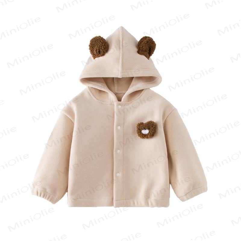 幼児用うさぎ耳付きフード付きフリースジャケット - image 5