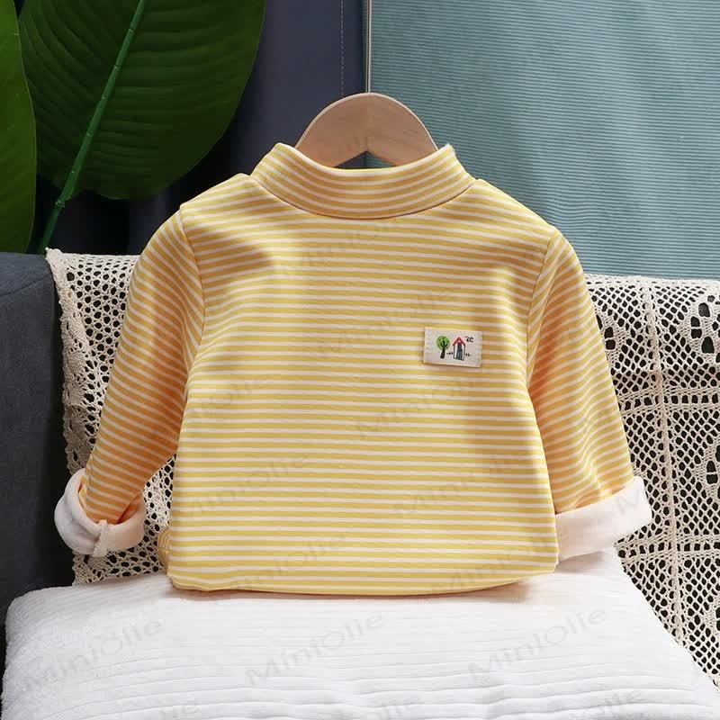 N.O.L 幼児用 クラシック ストライプ モックネック ニット長袖シャツ - 黄色 - 8-9T - image 6