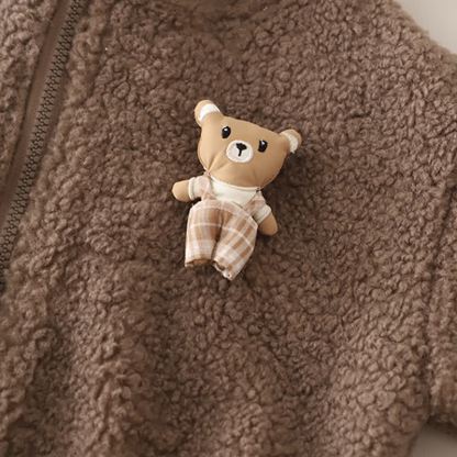 幼児用ベビーベア柄フリースフード付き暖か3点セット - image 6