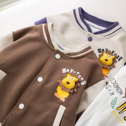 幼児用ライオンパッチジャケットとデニムパンツの3点セット - image 7