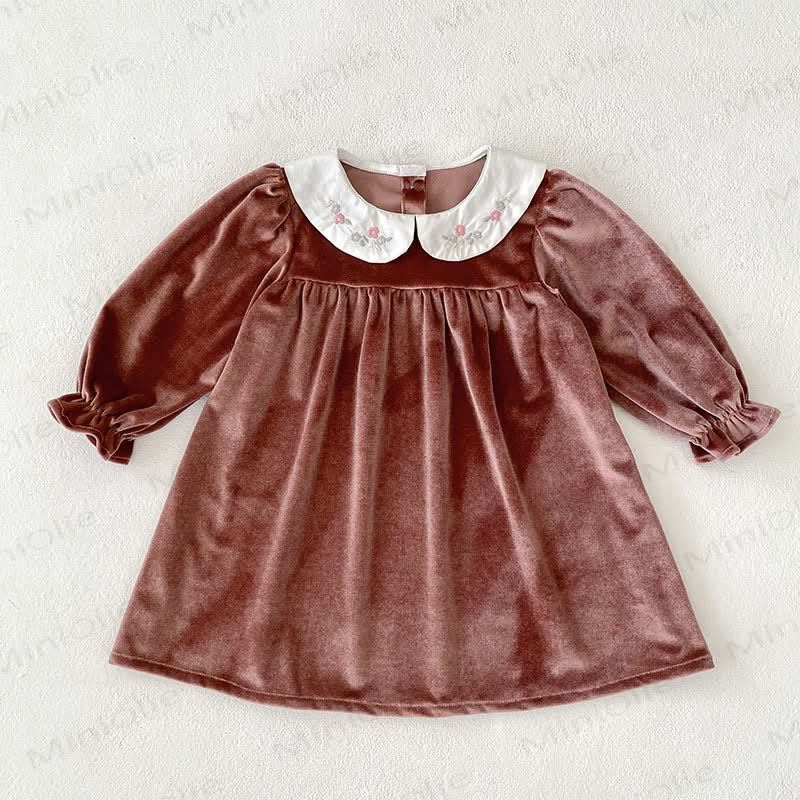 幼児用ベルベットフラワーカラーDress - image 10