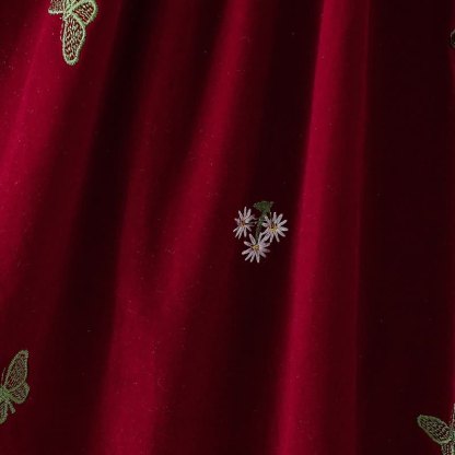 幼児用女の子向け花柄蝶柄ベルベットDress - image 10