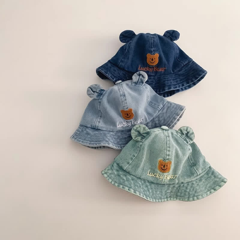 LUCKY BEAR ベビーデニムベアバケットハット - image 1