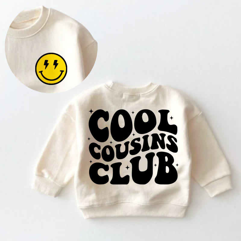 COOL COUSINS CLUB幼児用 スマイリーフェイスプリント クリームスウェットシャツ - クリーム - 3～5歳 - image 1