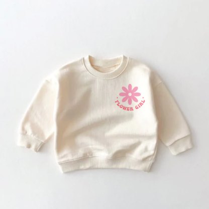 IN MY FLOWER GIRL ERAベビー幼児用バタフライクリームスウェットシャツ - image 2