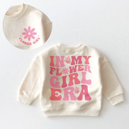 IN MY FLOWER GIRL ERAベビー幼児用バタフライクリームスウェットシャツ - クリーム - 3～5歳 - image 1