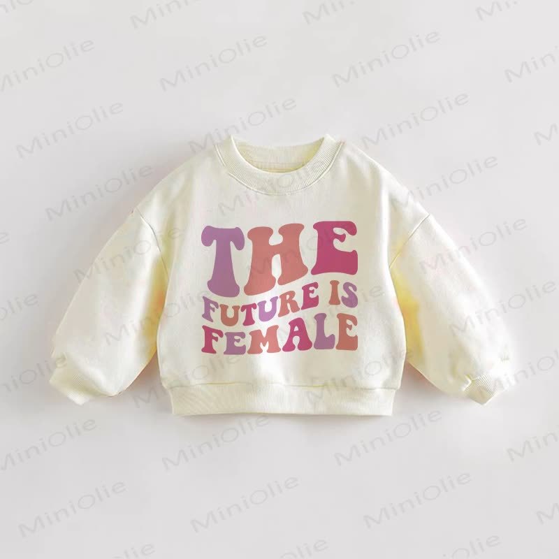 THE FUTURE IS FEMALE・幼児用クリームスウェットシャツ - クリーム - 3～5歳 - image 1