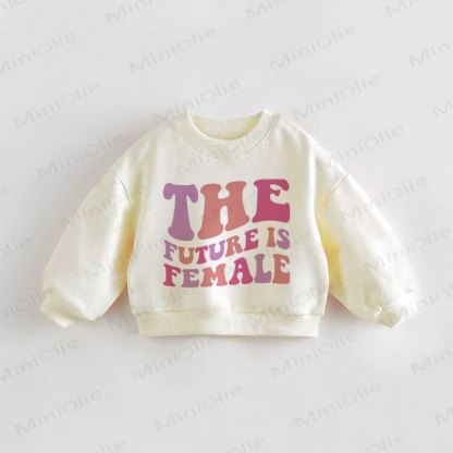 THE FUTURE IS FEMALE・幼児用クリームスウェットシャツ - クリーム - 3～5歳 - image 1