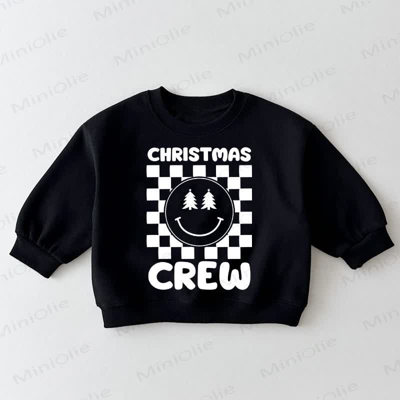  CHRISTMAS CREW幼児用スマイリー柄ブラックスウェットシャツ - 黒 - 3～5歳 - image 1