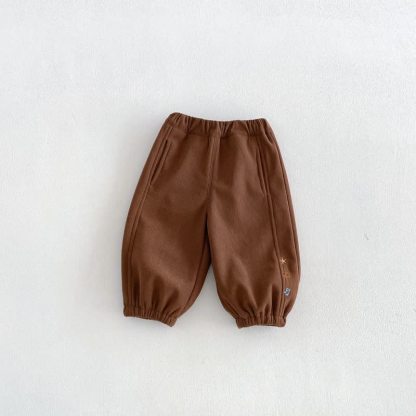 幼児用漫画刺繍入りコーデュロイパンツ - 茶色 - 6～7歳 - image 2