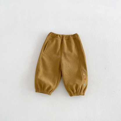 幼児用漫画刺繍入りコーデュロイパンツ - 黄色 - 6～7歳 - image 4