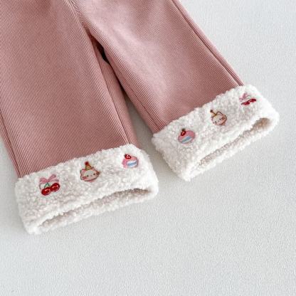 幼児用女の子コーデュロイフリースストレートレッグパンツ - image 7