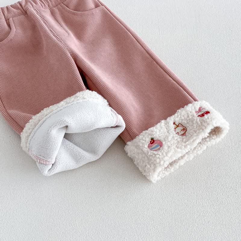 幼児用女の子コーデュロイフリースストレートレッグパンツ - image 8