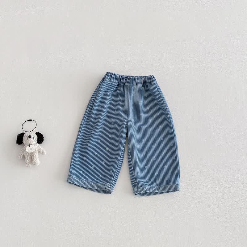 ベビー・幼児用 星柄ストライプデニムパンツ - 青 - 3～4歳 - image 1