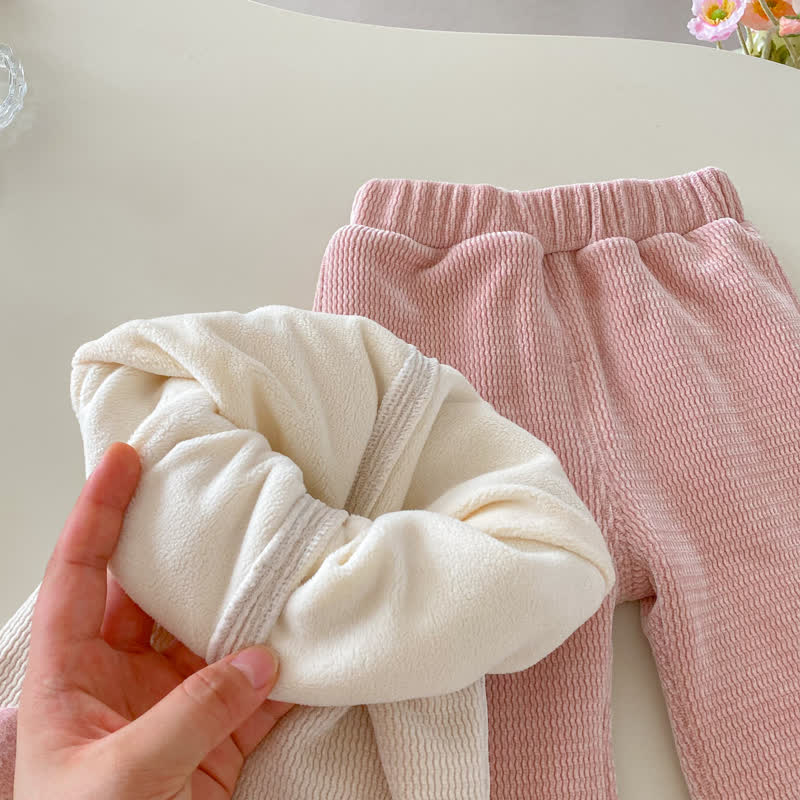幼児用女の子向けハートアップリケフリースパンツ - image 8