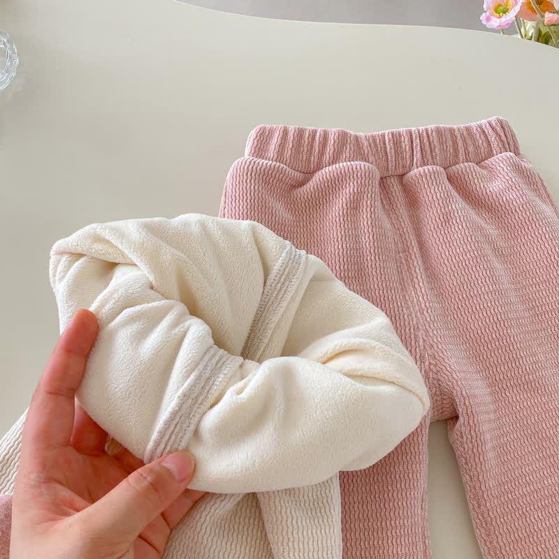 幼児用女の子向けハートアップリケフリースパンツ - image 8