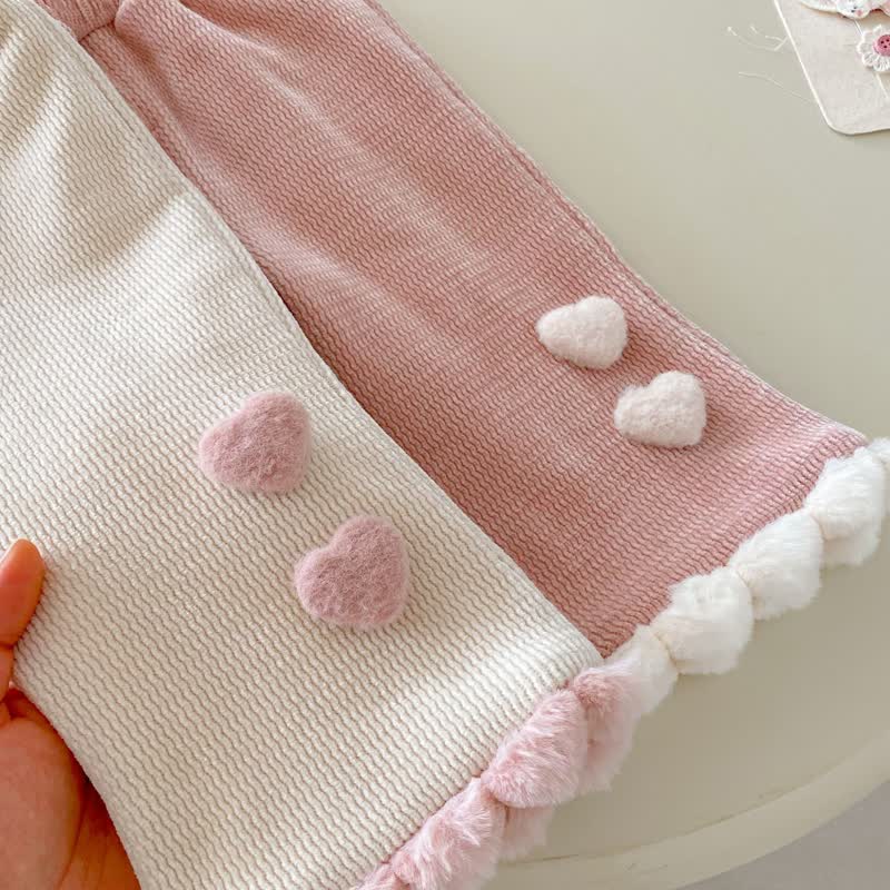 幼児用女の子向けハートアップリケフリースパンツ - image 6