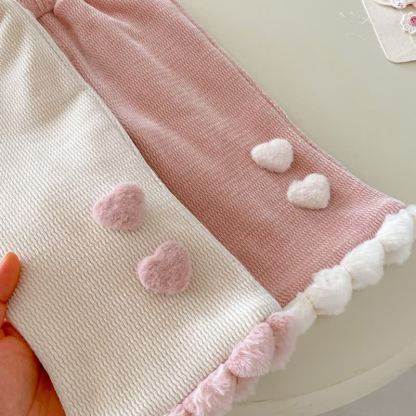 幼児用女の子向けハートアップリケフリースパンツ - image 6