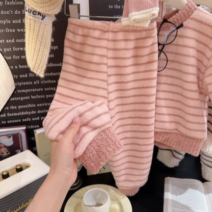 幼児用ストライプ柄ぬいぐるみプルオーバー2点セット - image 10