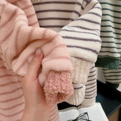 幼児用ストライプ柄ぬいぐるみプルオーバー2点セット - image 7