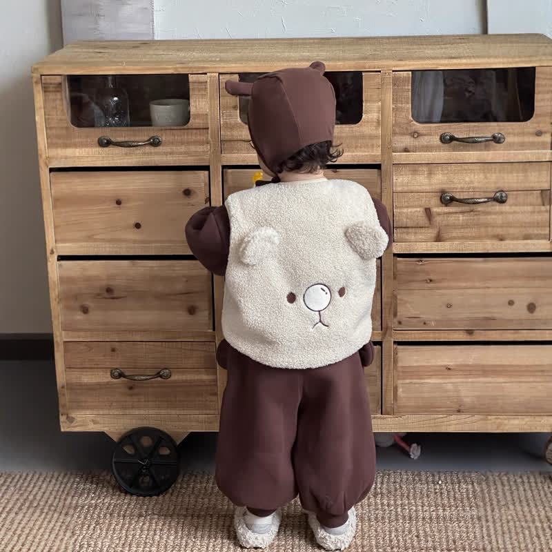 ベビー・幼児用コージーベアイヤーシェルパセット - ベージュのベスト - 3～4歳 - image 2