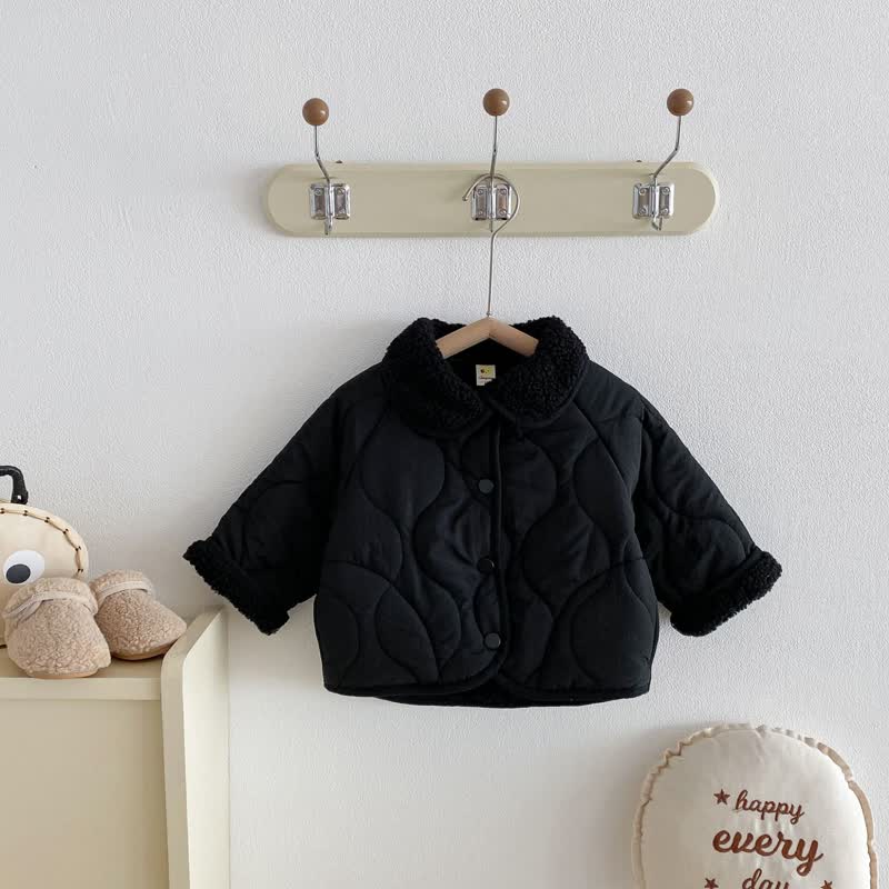 幼児用シェルパカラーQuilted Jacket - 黒 - 6～7歳 - image 2