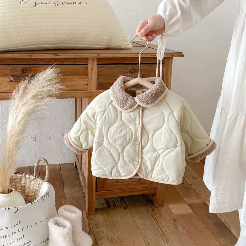 幼児用シェルパカラーQuilted Jacket - ベージュ - 6～7歳 - image 3