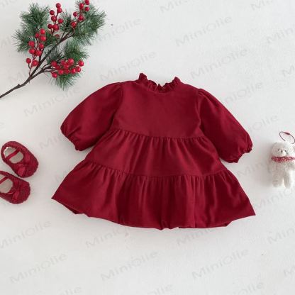 ベビー幼児用女の子向けクリスマスレッドDress、クリスマスベスト、雪だるまアウター、またはクリスマススウェットシャツ - 赤いDress - 4～5歳 - image 6