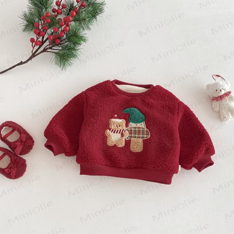 ベビー幼児用女の子向けクリスマスレッドDress、クリスマスベスト、雪だるまアウター、またはクリスマススウェットシャツ - 赤いスウェットシャツ - 4～5歳 - image 9